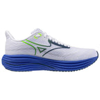 Mizuno Wave Rider 29 Men's Running Shoes, White/Estate Blue/Lightning Yellow