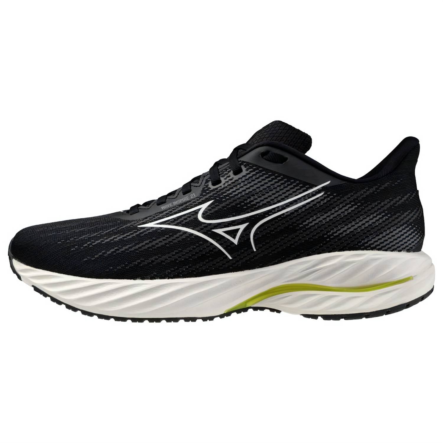Mizuno Wave Inspire 21 Men's Running Shoes, Black/White/Vibrant Yellow