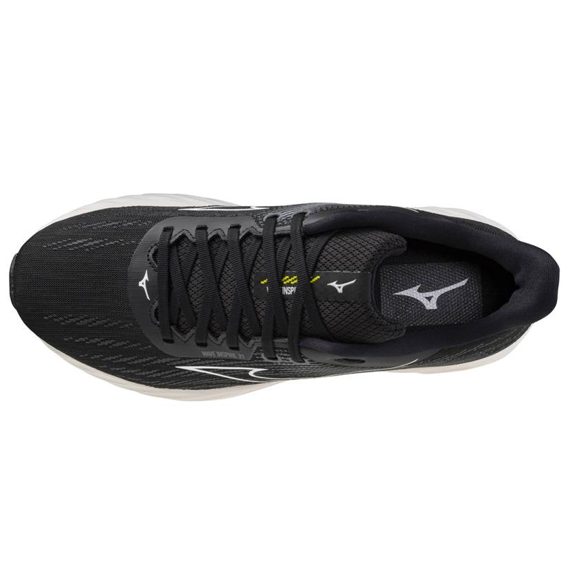 Mizuno Wave Inspire 21 Men's Running Shoes, Black/White/Vibrant Yellow
