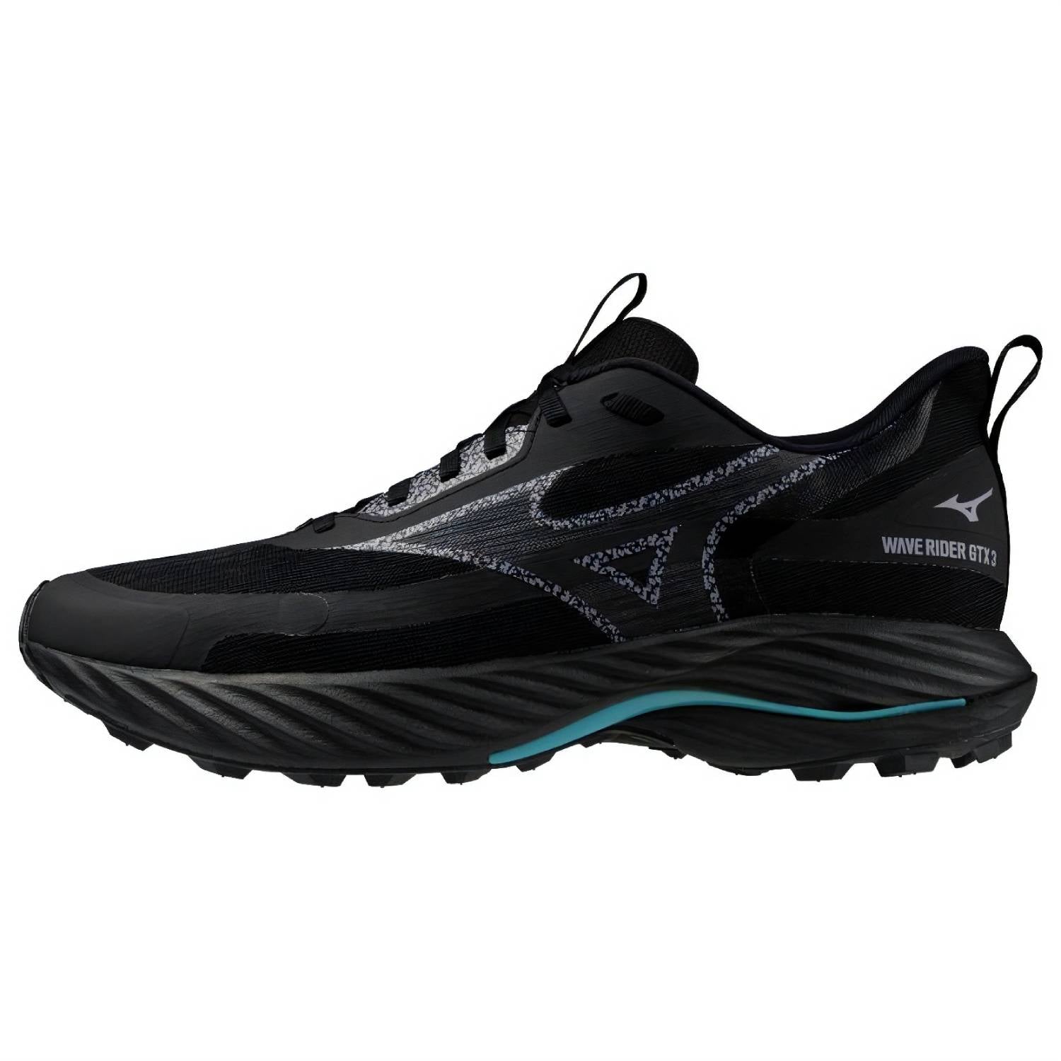 Mizuno Wave Rider GTX 3 Men's Running Shoes, Black Sand/Odyssey Gray/Capri Breeze Main image