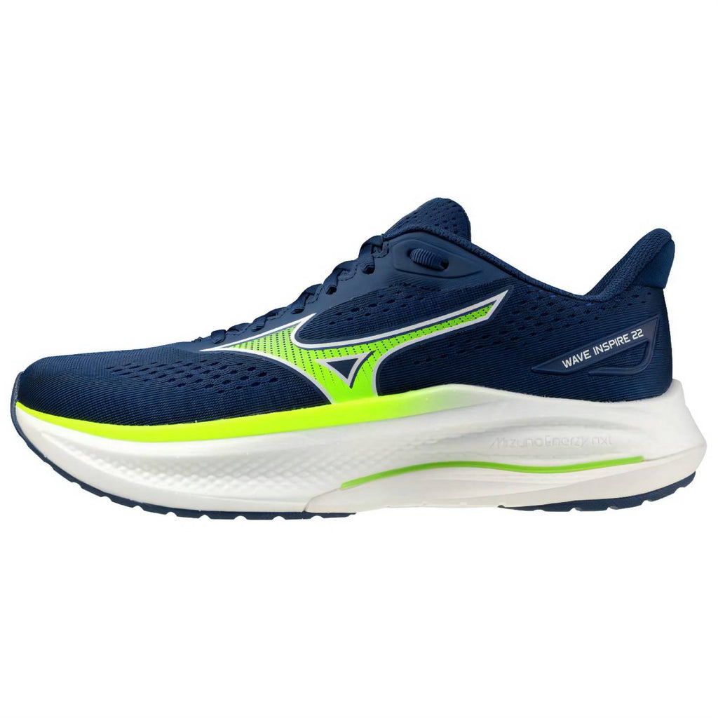 Mizuno Wave Inspire 22 Men's Running Shoes, Estate Blue/Lightning Yellow