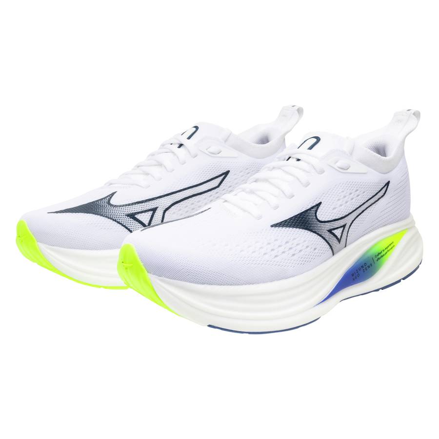 Mizuno NEO ZEN 2 Men's Running Shoes, White/Estate Blue/Lightning Yellow