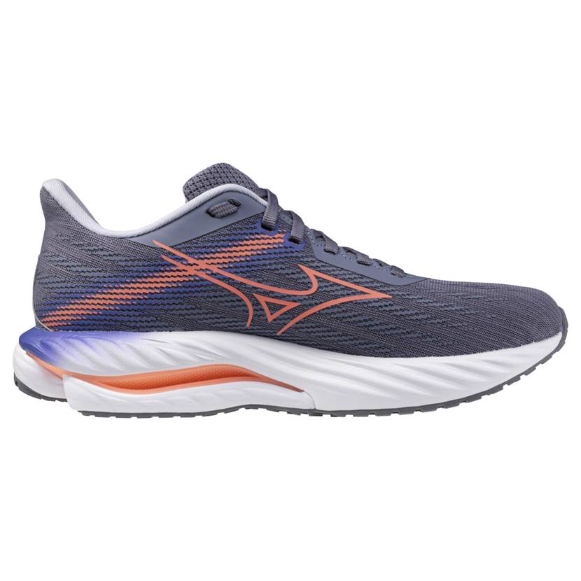 Mizuno Wave Inspire 21 Women's Running Shoes, Blue Granite/Striking Coral/Iris Bloom