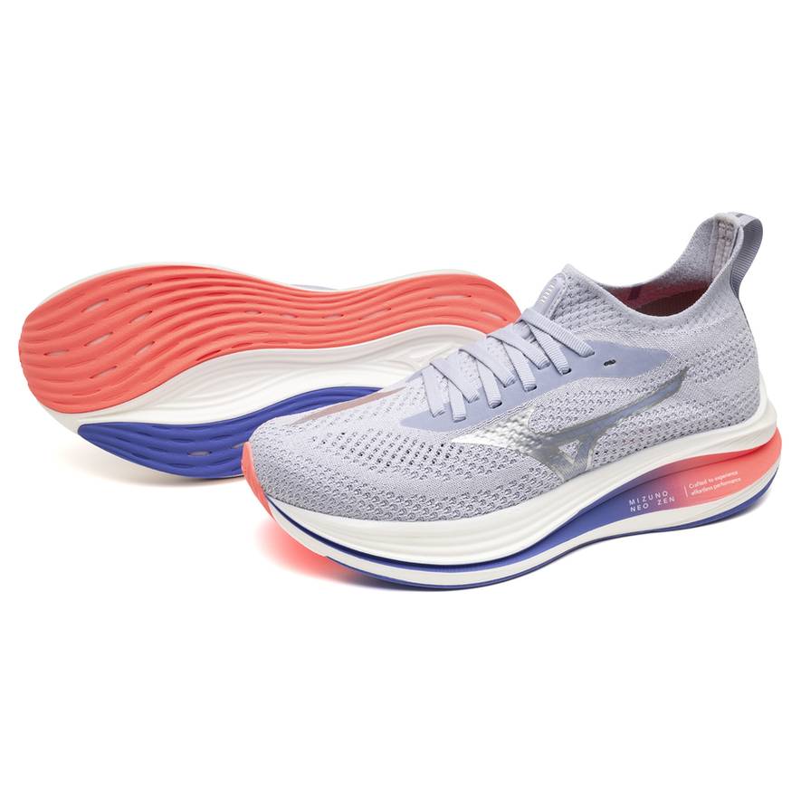 Mizuno Neo Zen Women's Running Shoes, Icelandic Blue/Silver/Striking Coral