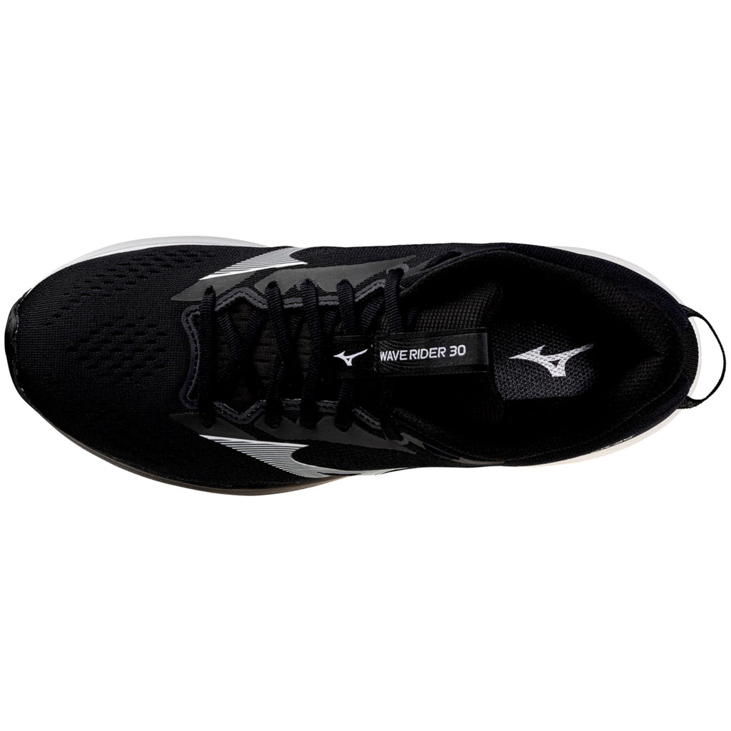 Mizuno Wave Rider 30 Men's Running Shoes, Black/White