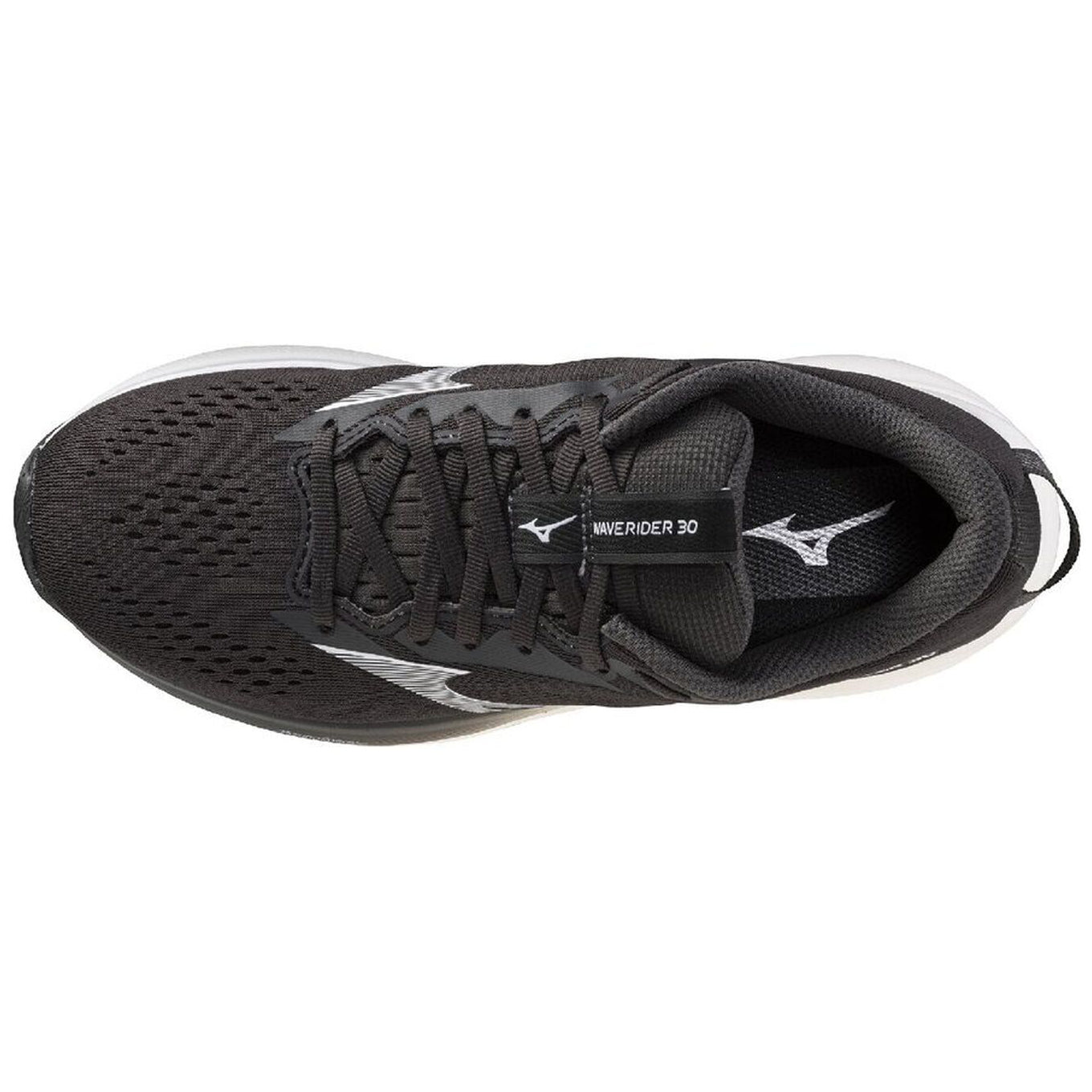 Mizuno Wave Rider 30 Women's Running Shoes, Black Sand/White