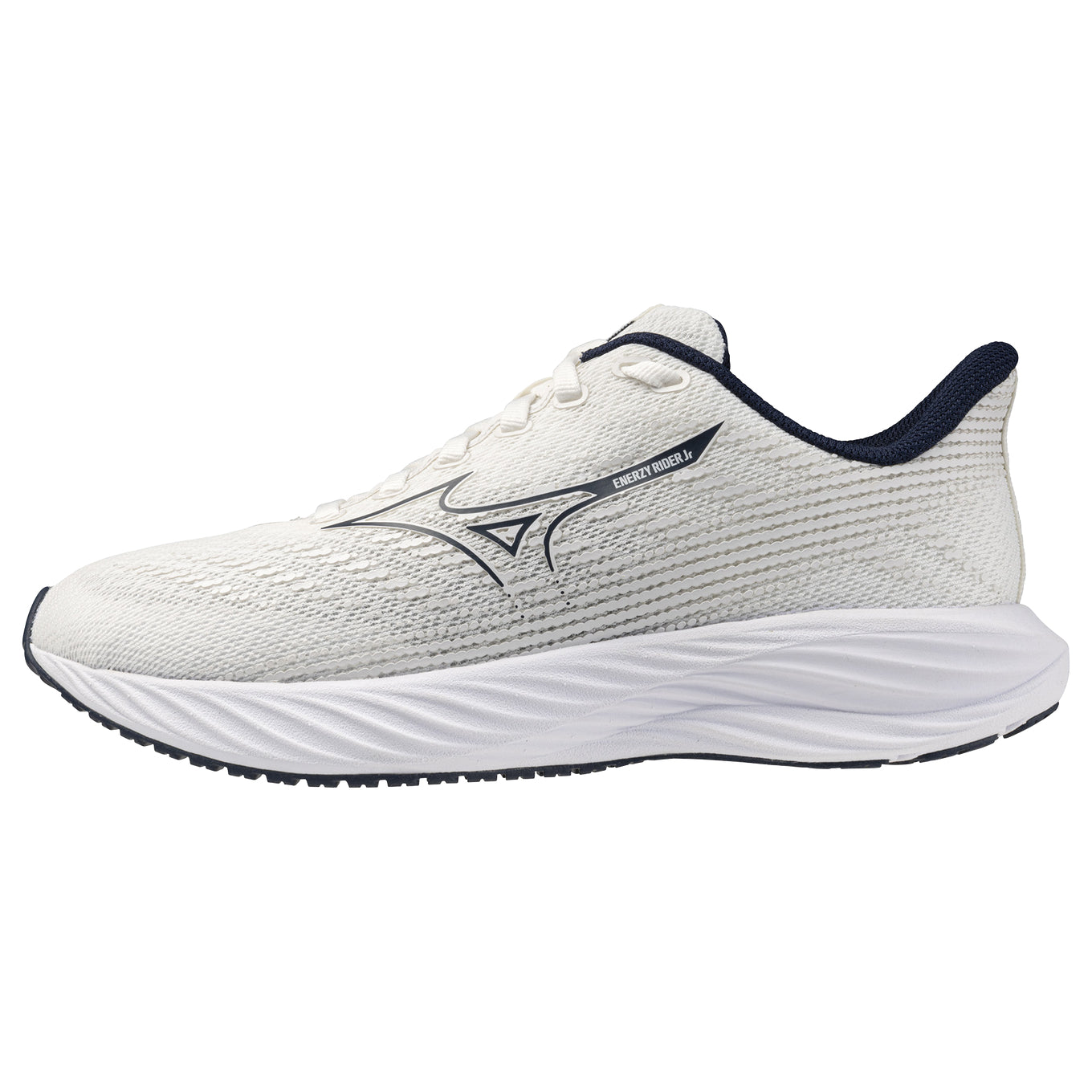 Mizuno Enerzy Rider Jr Running Shoes, GF White/Dress Blues