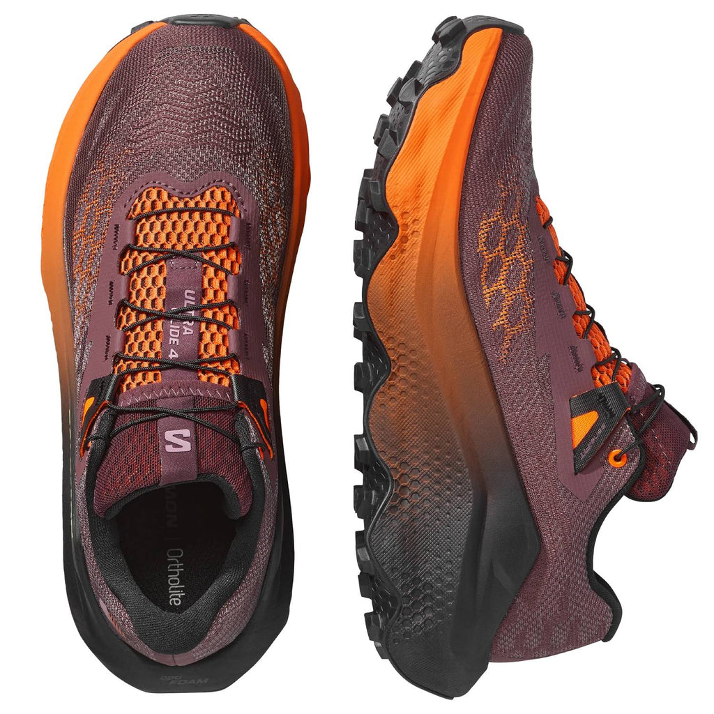 Salomon Ultra Glide 4 Women's Trail Running Shoes, Huckleberry/Black/Red Orange