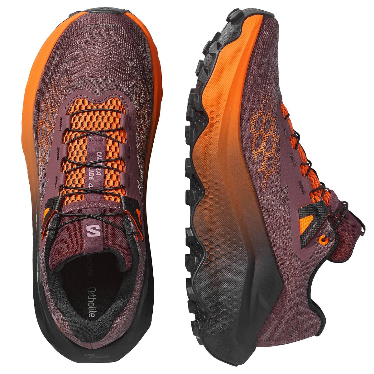 Salomon Ultra Glide 4 Women's Trail Running Shoes, Huckleberry/Black/Red Orange