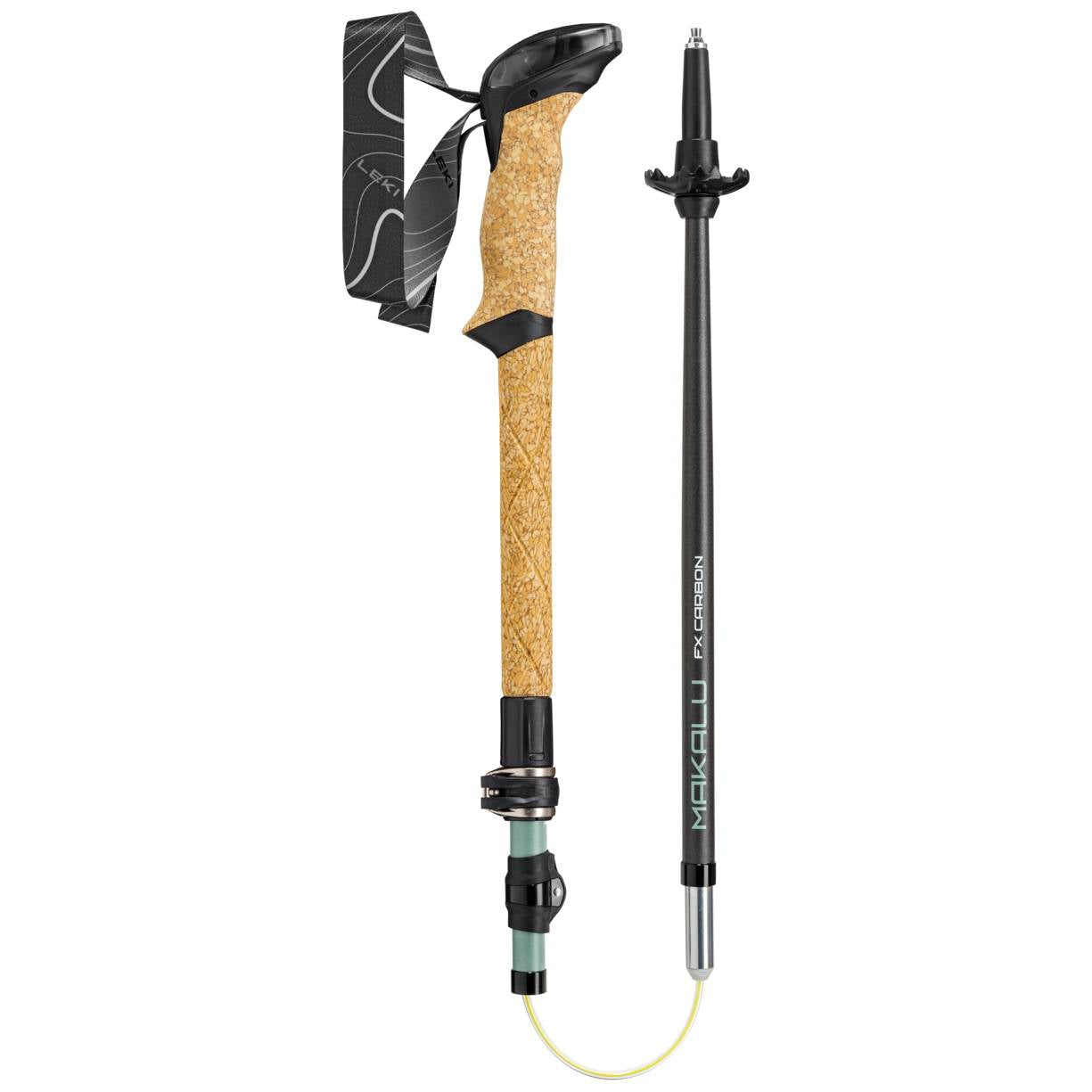 Leki Makalu FX Carbon Compact, Natural Carbon/Grey Green/White