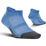 Feetures Merino 10 Cushion No-Show Running Socks, Aurora Blue