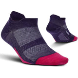 Feetures Merino 10 Cushion No-Show Running Socks, Pulsar Purple