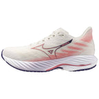 Mizuno Wave Rider 28 Women's Running Shoes, Snow White/Camellia Rose/Vintage Indigo