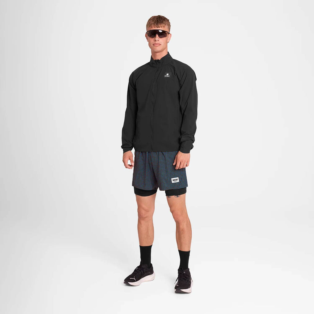 Saysky Houndstooth Pace 2 in 1 Shorts 5'', Blue AOP