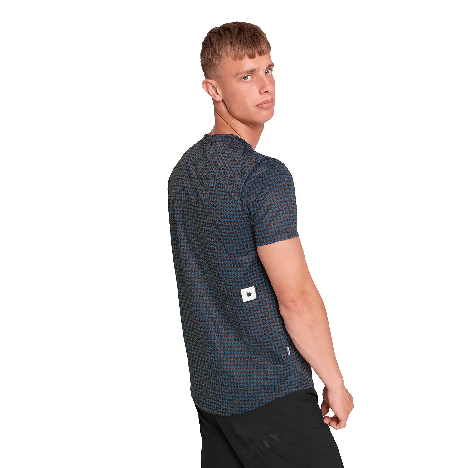 Saysky Houndstooth Combat T-Shirt, Blue AOP