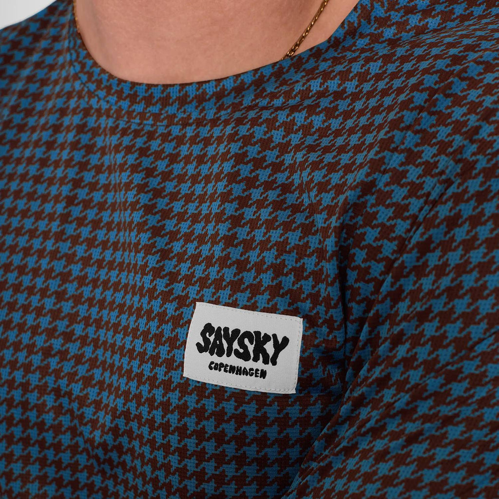 Saysky Houndstooth Combat T-Shirt, Blue AOP