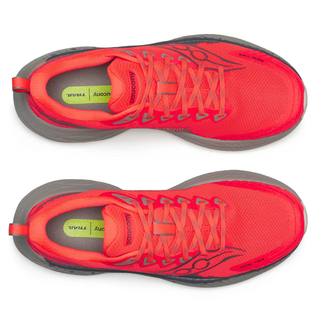 Saucony Ride TR3 Men's Trail Running Shoes, ViziRed/Gadget