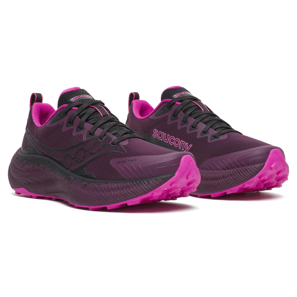 Saucony Ride TR3 Women's Trail Running Shoes, Eggplant/Black