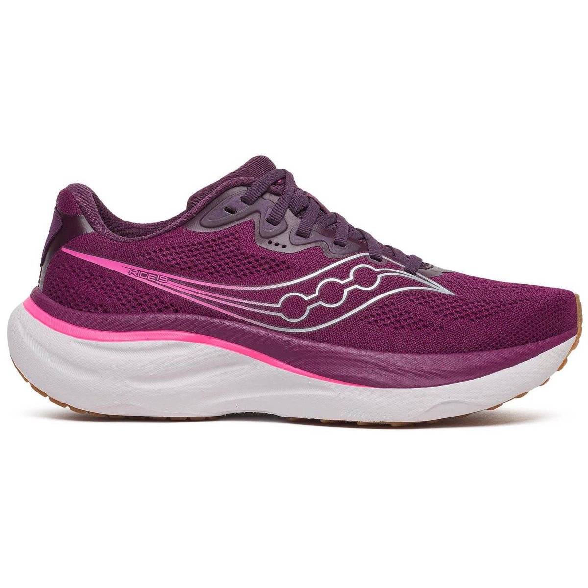 Saucony Ride 19 Women's Running Shoes, Plum/Eggplant Main image