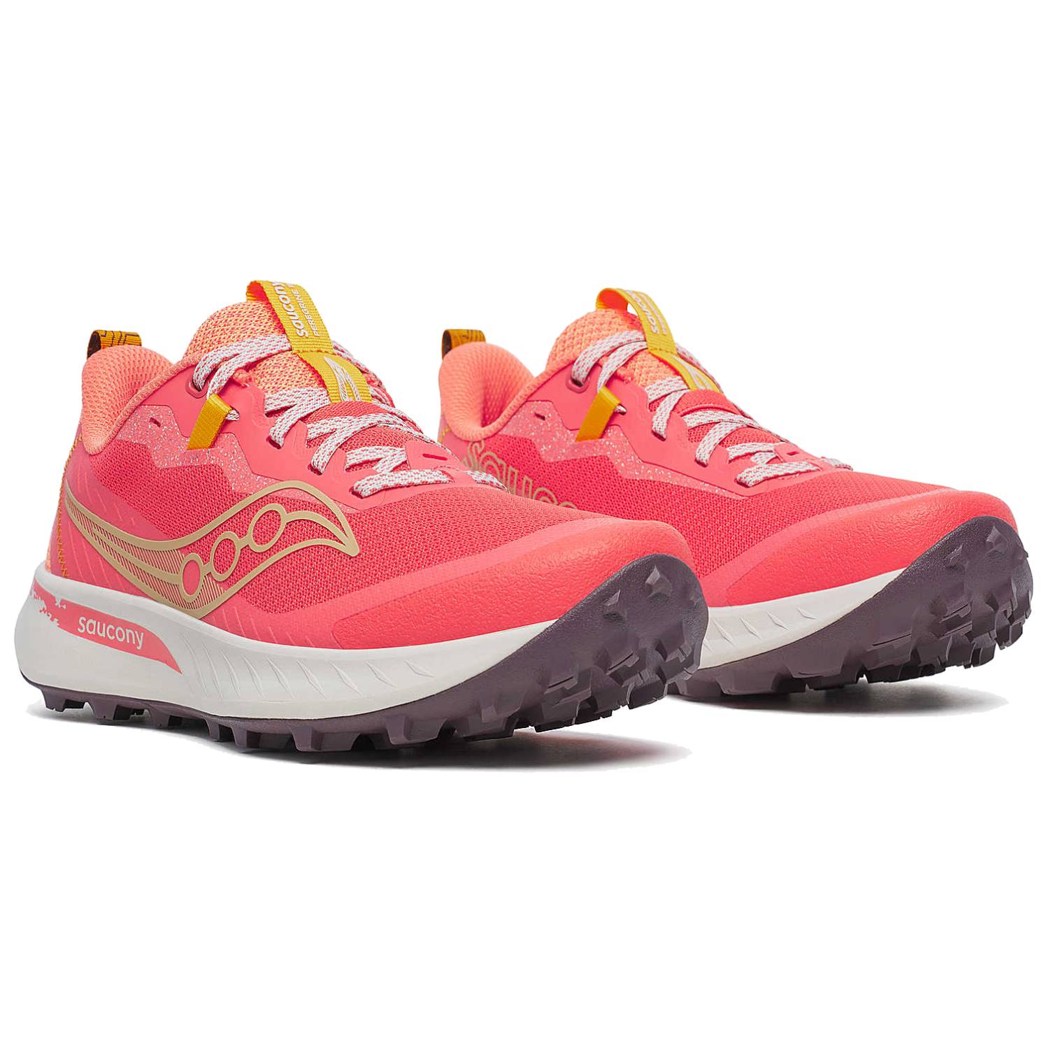 Saucony Peregrine 15 Women's Trail Running Shoes, Coral/Salmon