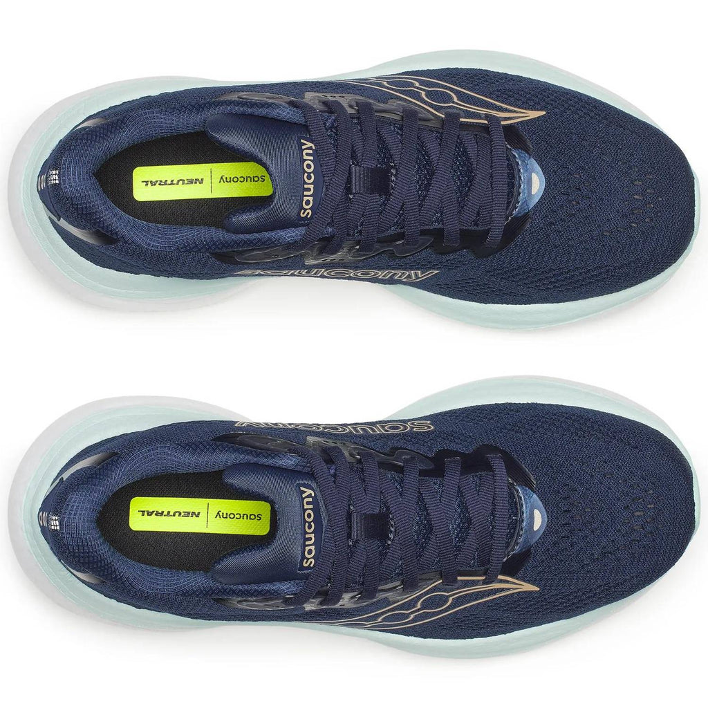 Saucony Ride 19 Women's Running Shoes, Navy/Aqua