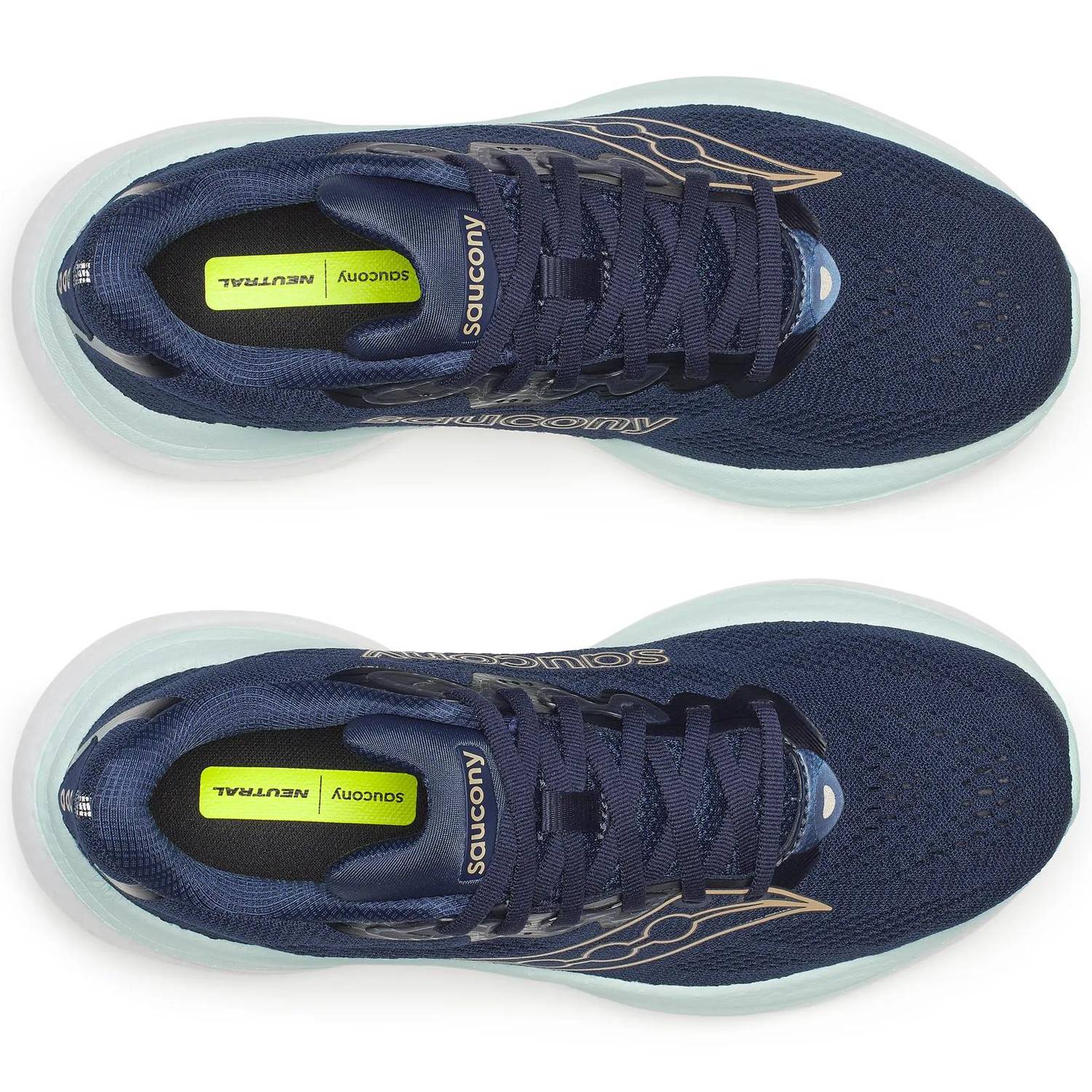 Saucony Ride 19 Women's Running Shoes, Navy/Aqua