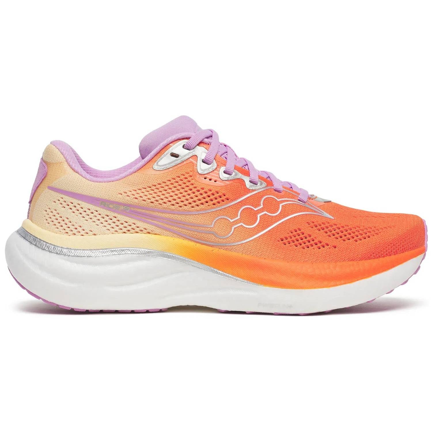 Saucony Ride 19 Women's Running Shoes, Fire/Orchid Main image