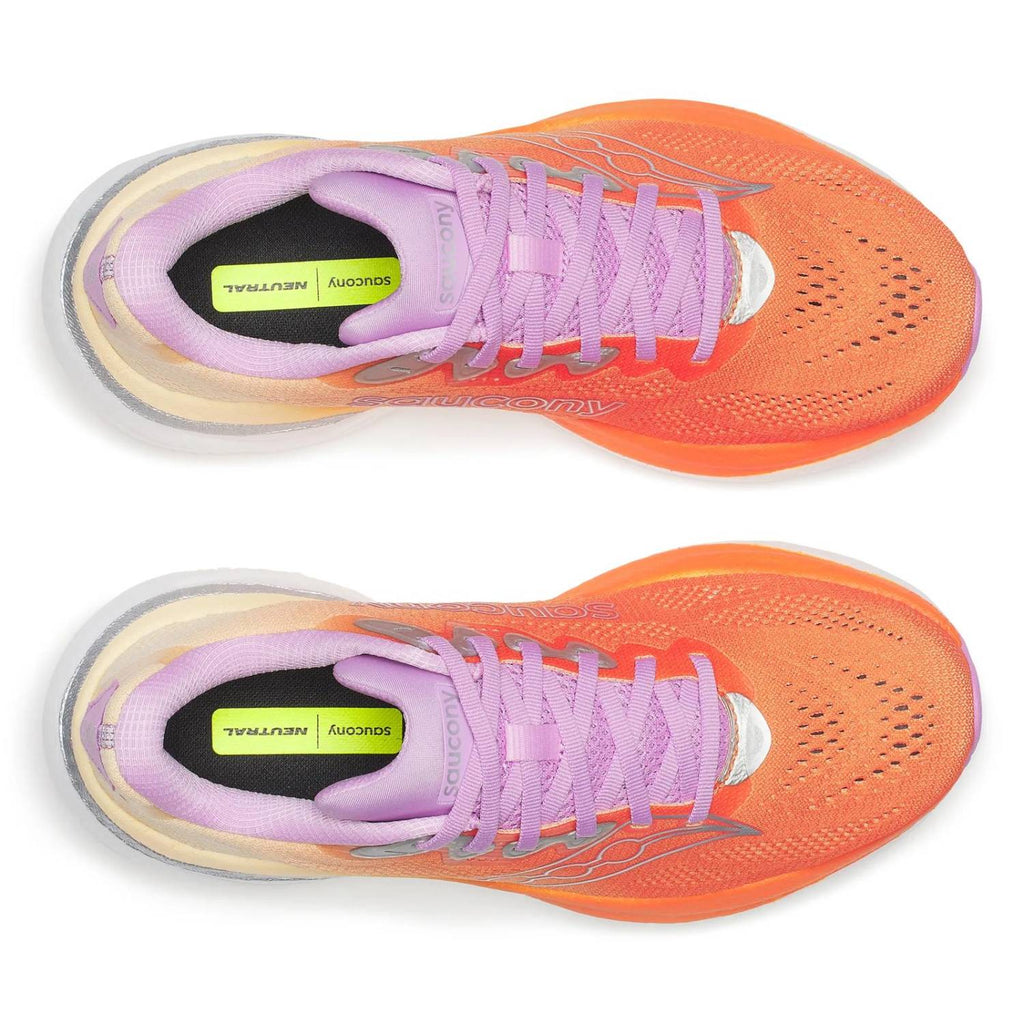 Saucony Ride 19 Women's Running Shoes, Fire/Orchid