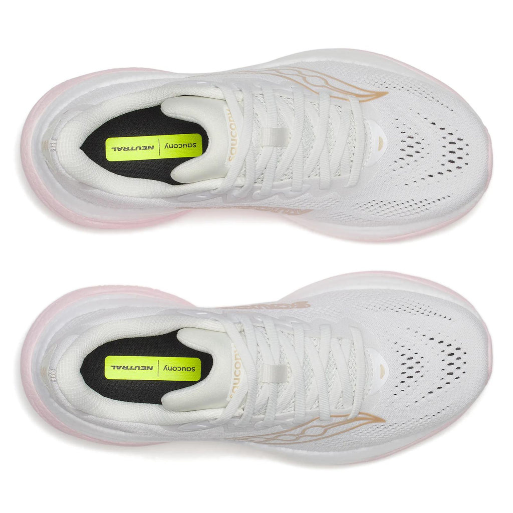 Saucony Ride 19 Women's Running Shoes, White/Silk