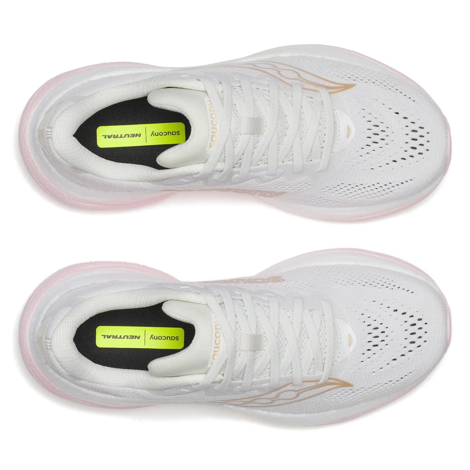 Saucony Ride 19 Women's Running Shoes, White/Silk