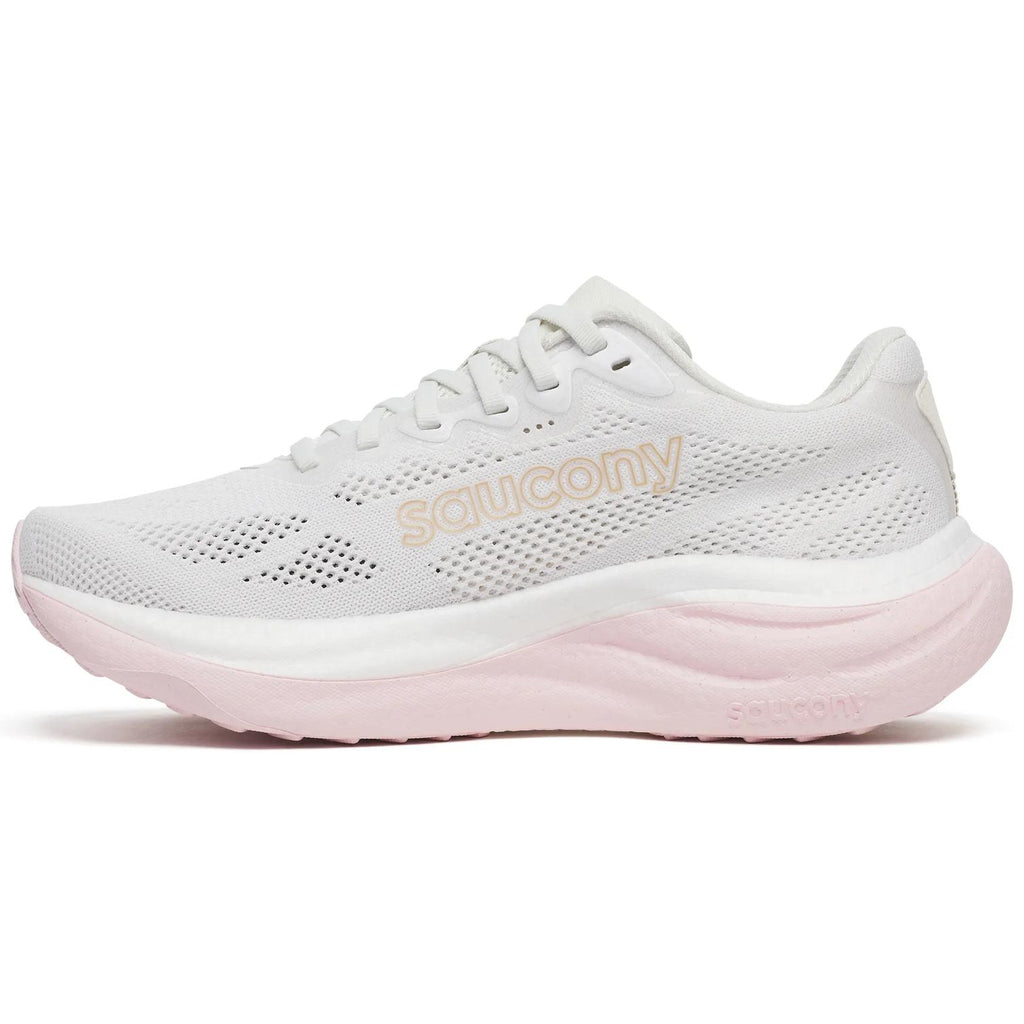 Saucony Ride 19 Women's Running Shoes, White/Silk