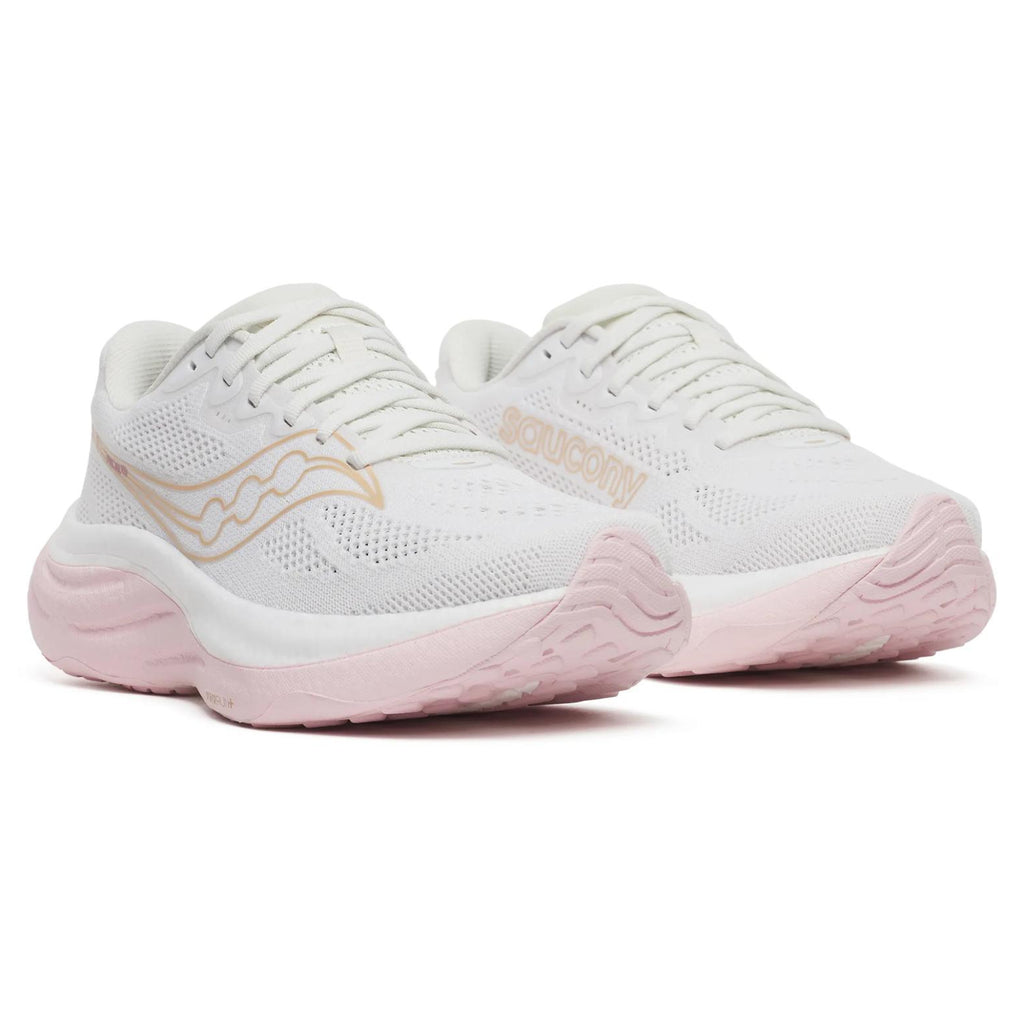 Saucony Ride 19 Women's Running Shoes, White/Silk