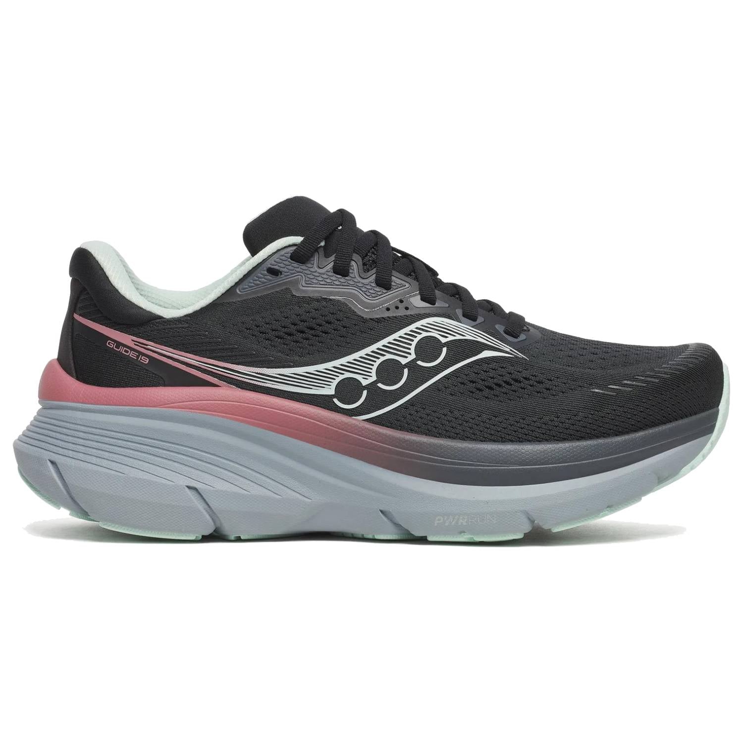 Saucony Guide 19 Women's Running Shoes, Black/Calm