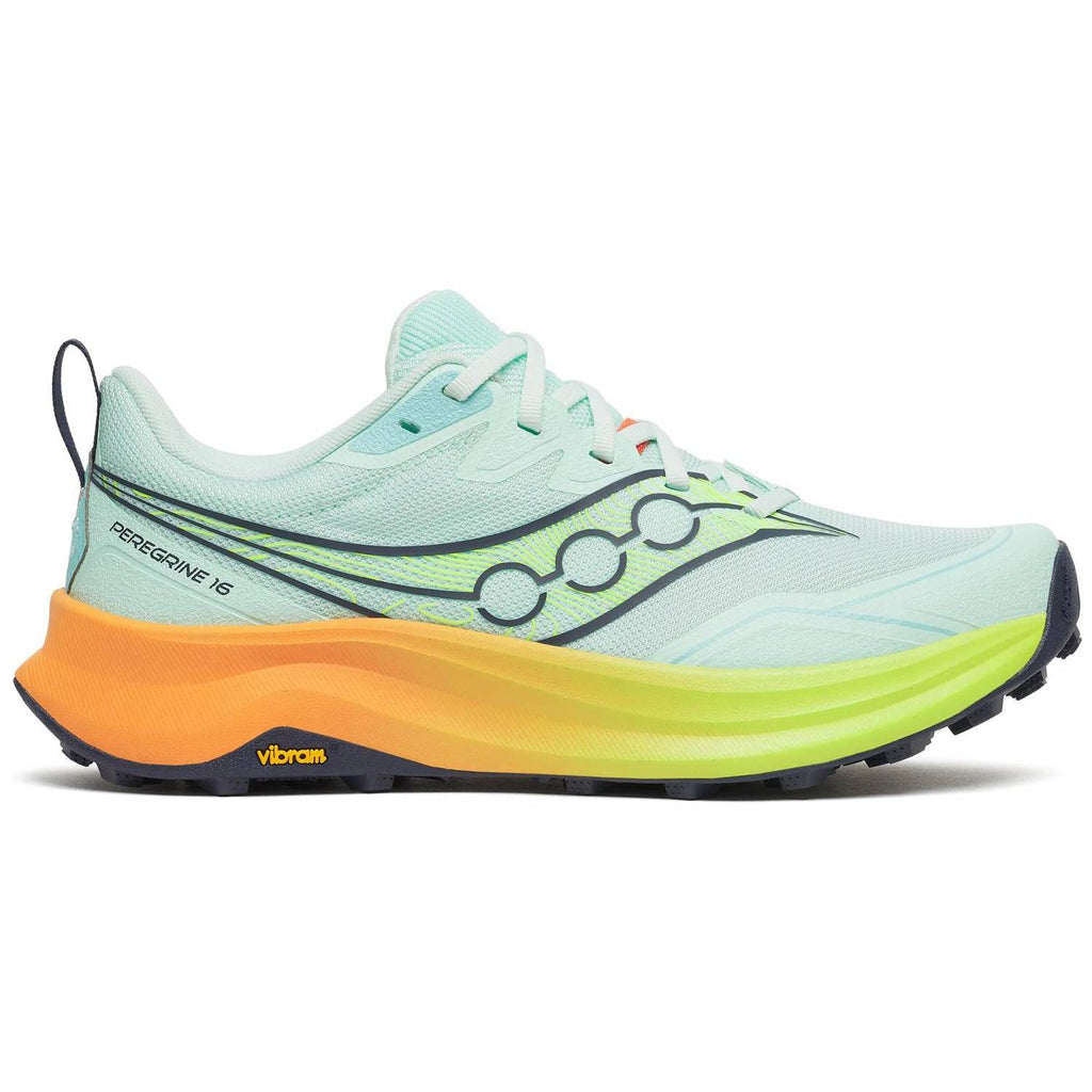 Saucony Peregrine 16 Women's Trail Running Shoes, Aqua/Citron