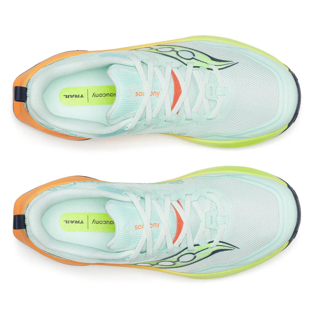 Saucony Peregrine 16 Women's Trail Running Shoes, Aqua/Citron