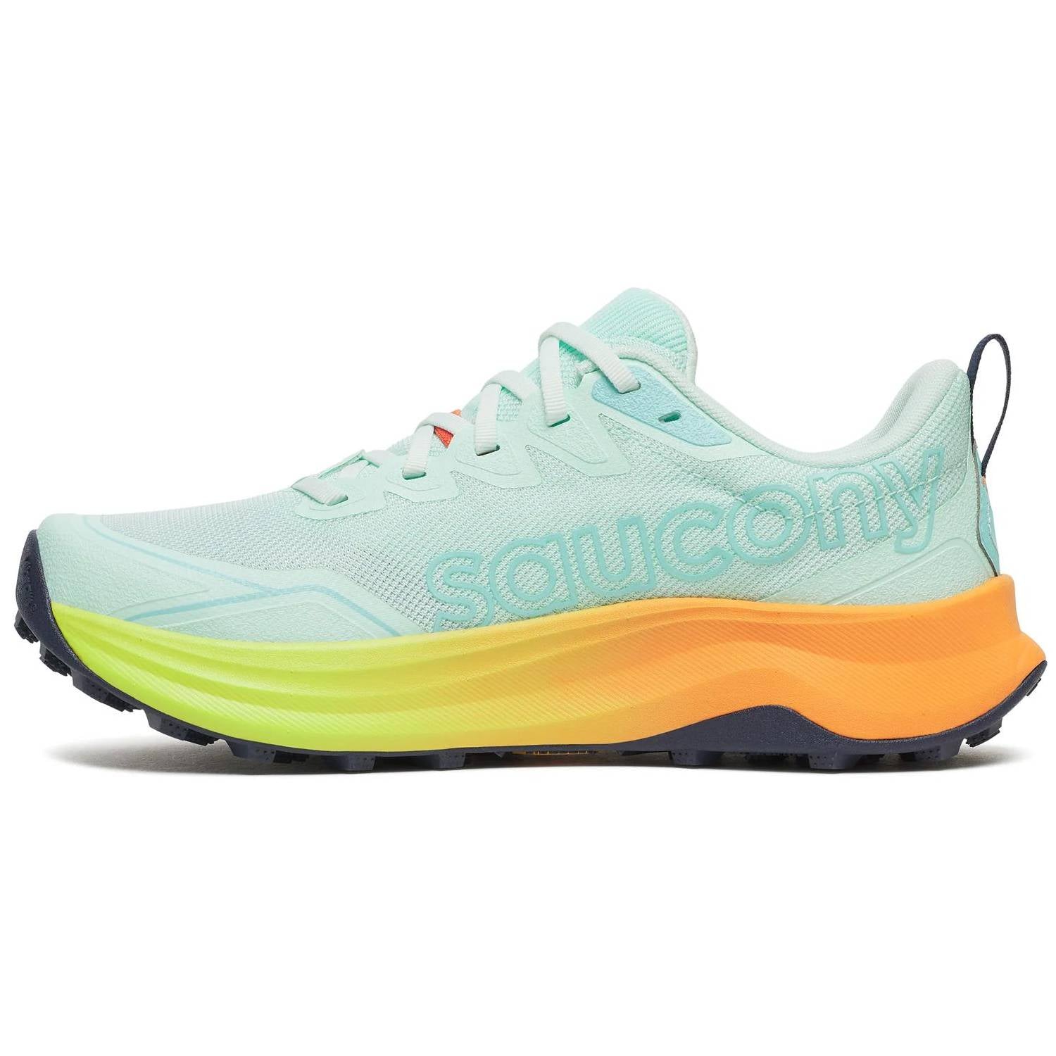Saucony Peregrine 16 Women's Trail Running Shoes, Aqua/Citron