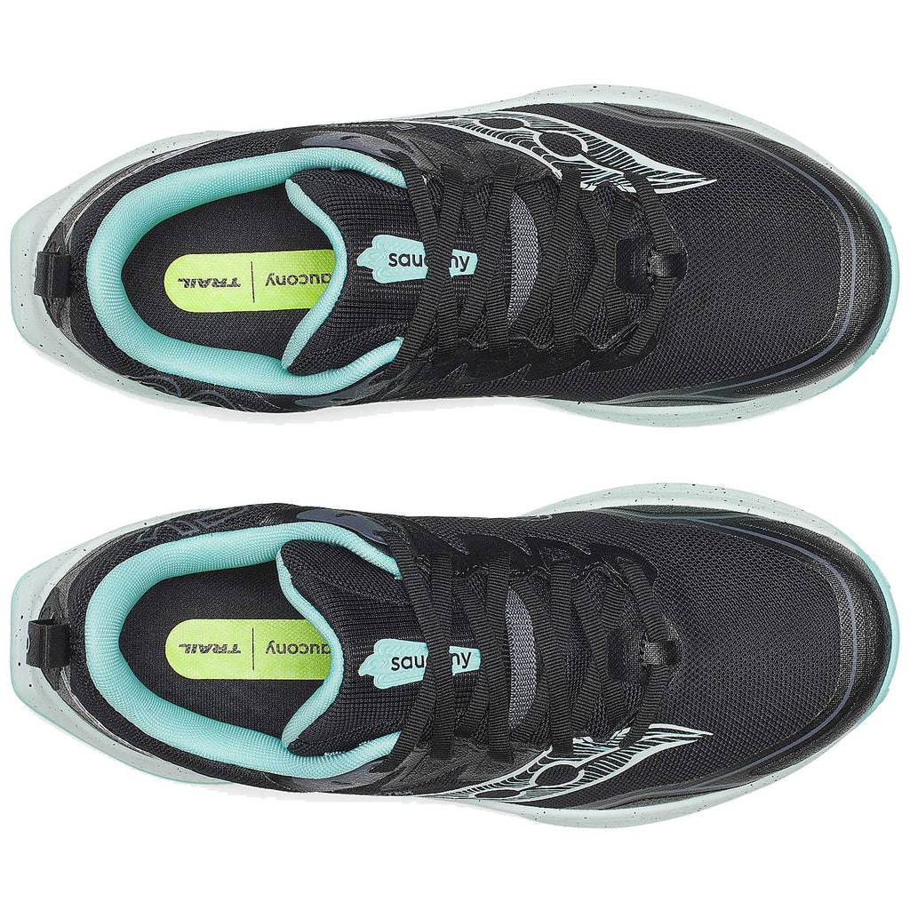 Saucony Peregrine 16 GTX Women's Trail Running Shoes, Black/Aqua
