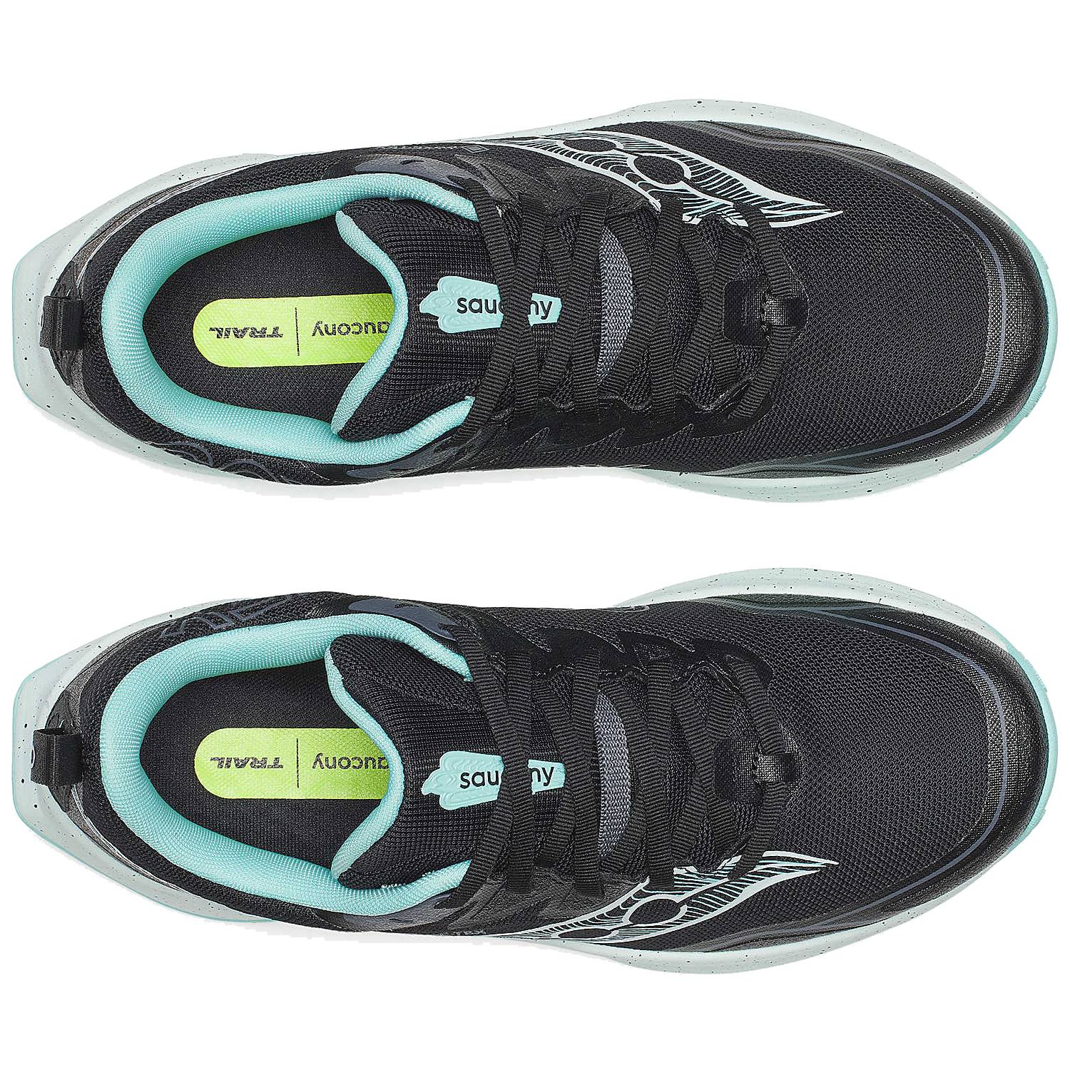 Saucony Peregrine 16 GTX Women's Trail Running Shoes, Black/Aqua
