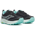Saucony Peregrine 16 GTX Women's Trail Running Shoes, Black/Aqua