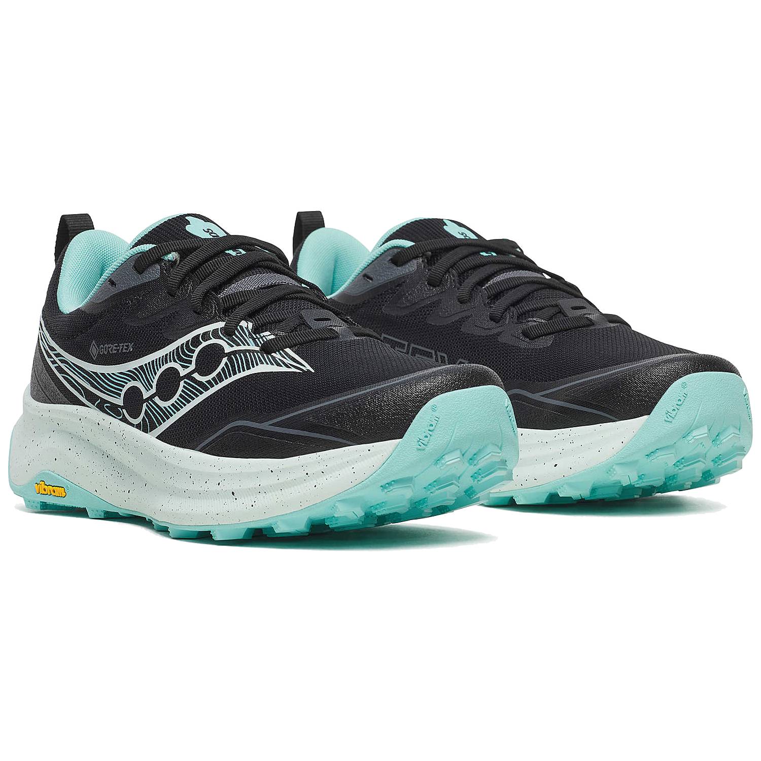 Saucony Peregrine 16 GTX Women's Trail Running Shoes, Black/Aqua