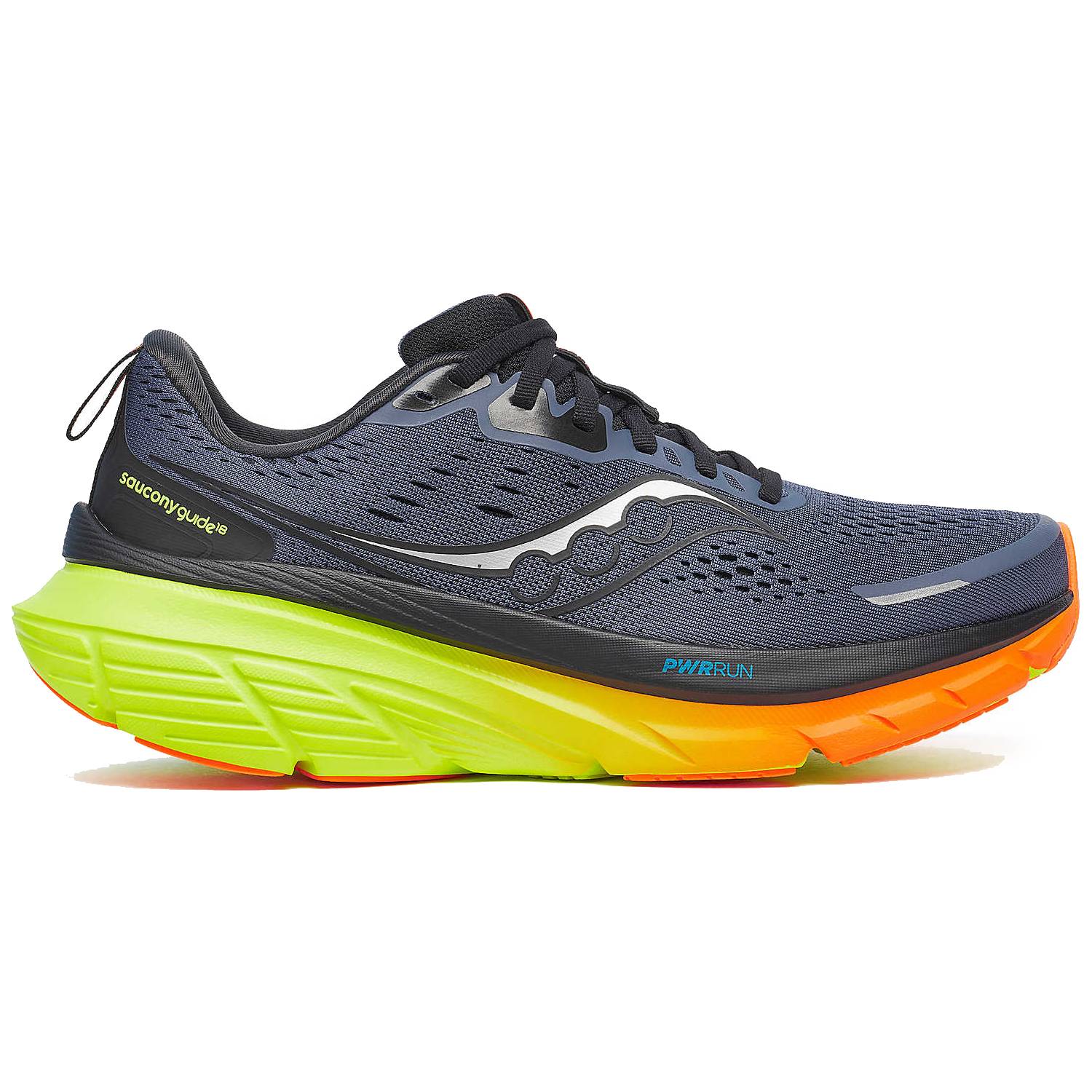 Saucony Guide 18 Men's Running Shoes, Shadow/Vizi Main image