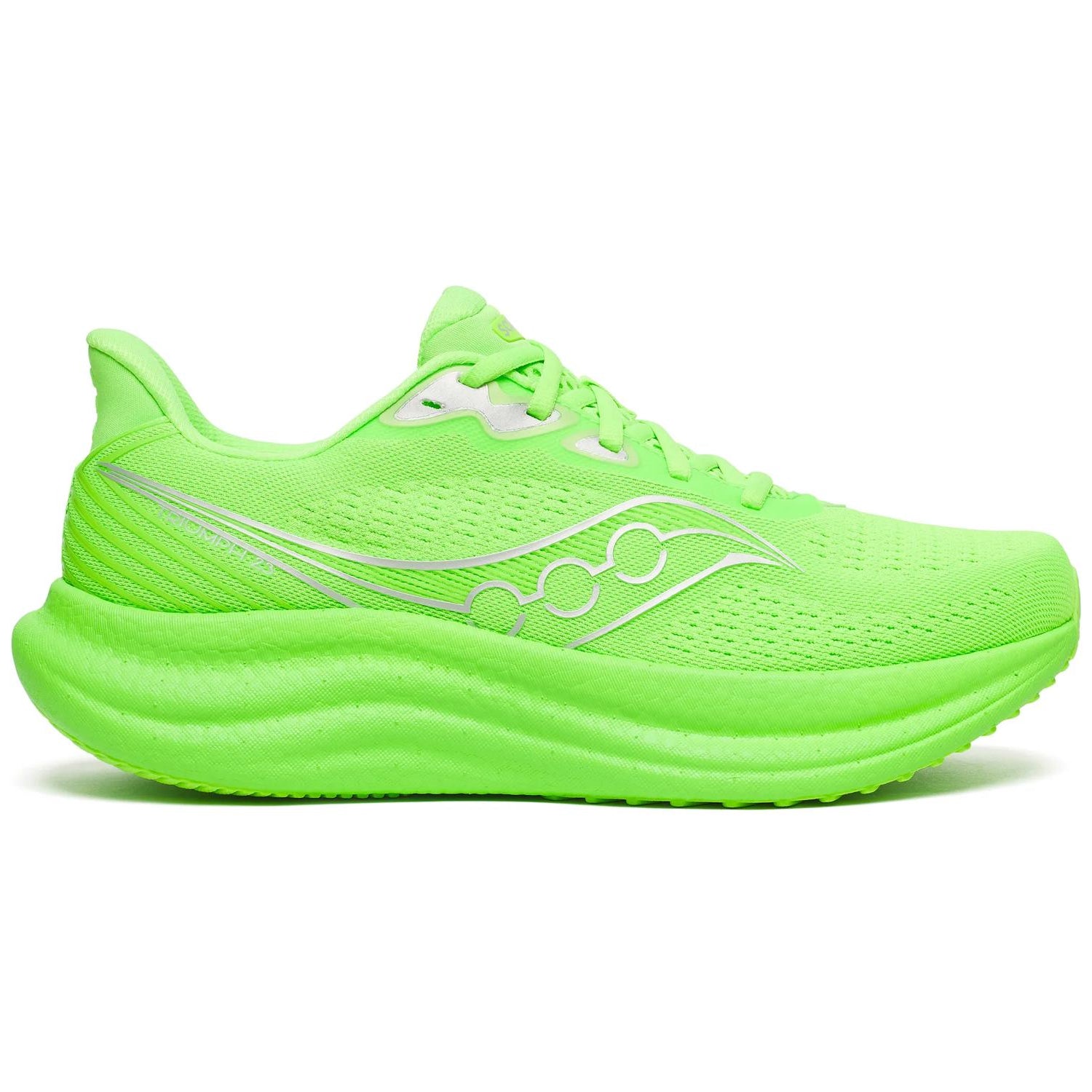 Saucony Triumph 23 Men's Running Shoes, Slime/Silver