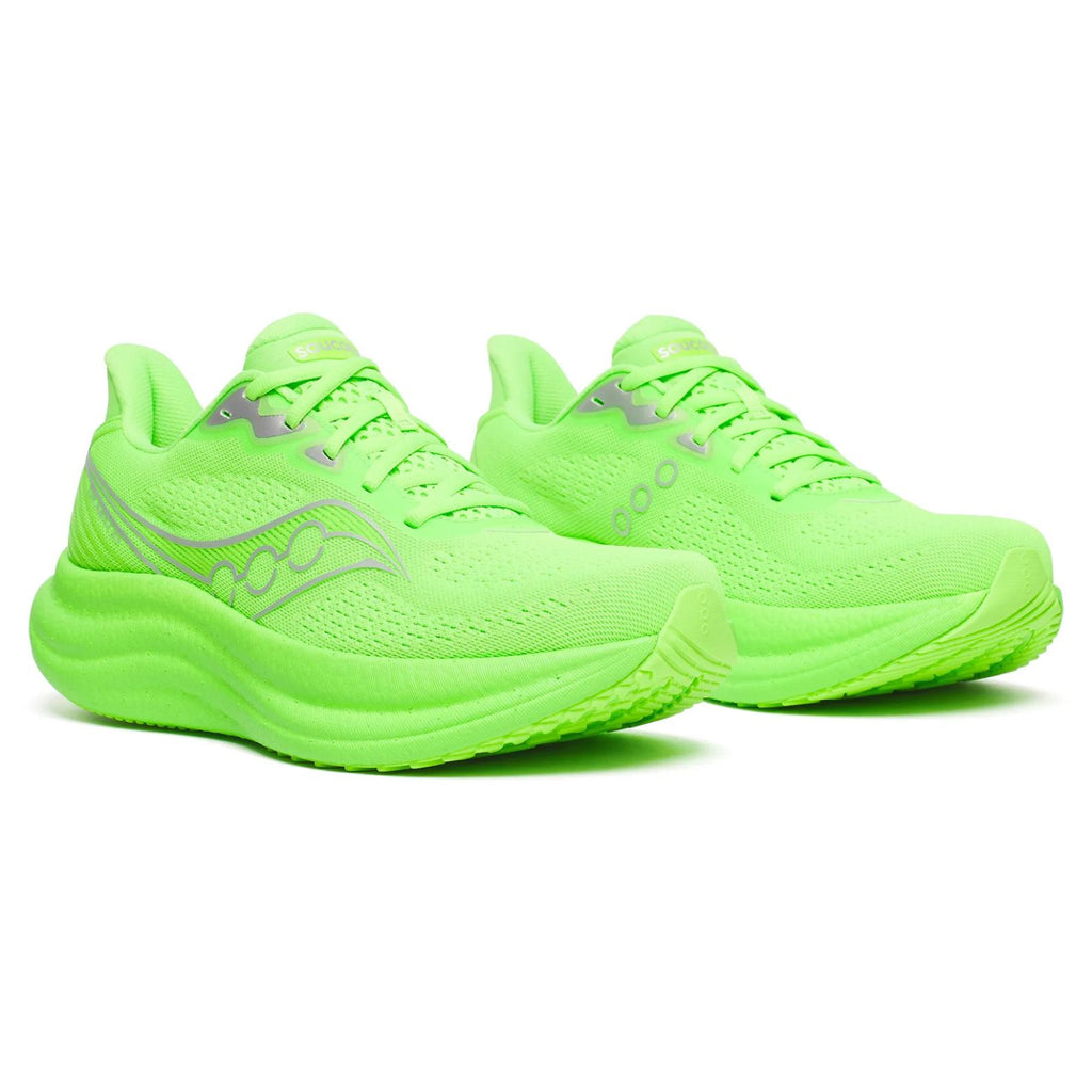 Saucony Triumph 23 Men's Running Shoes, Slime/Silver