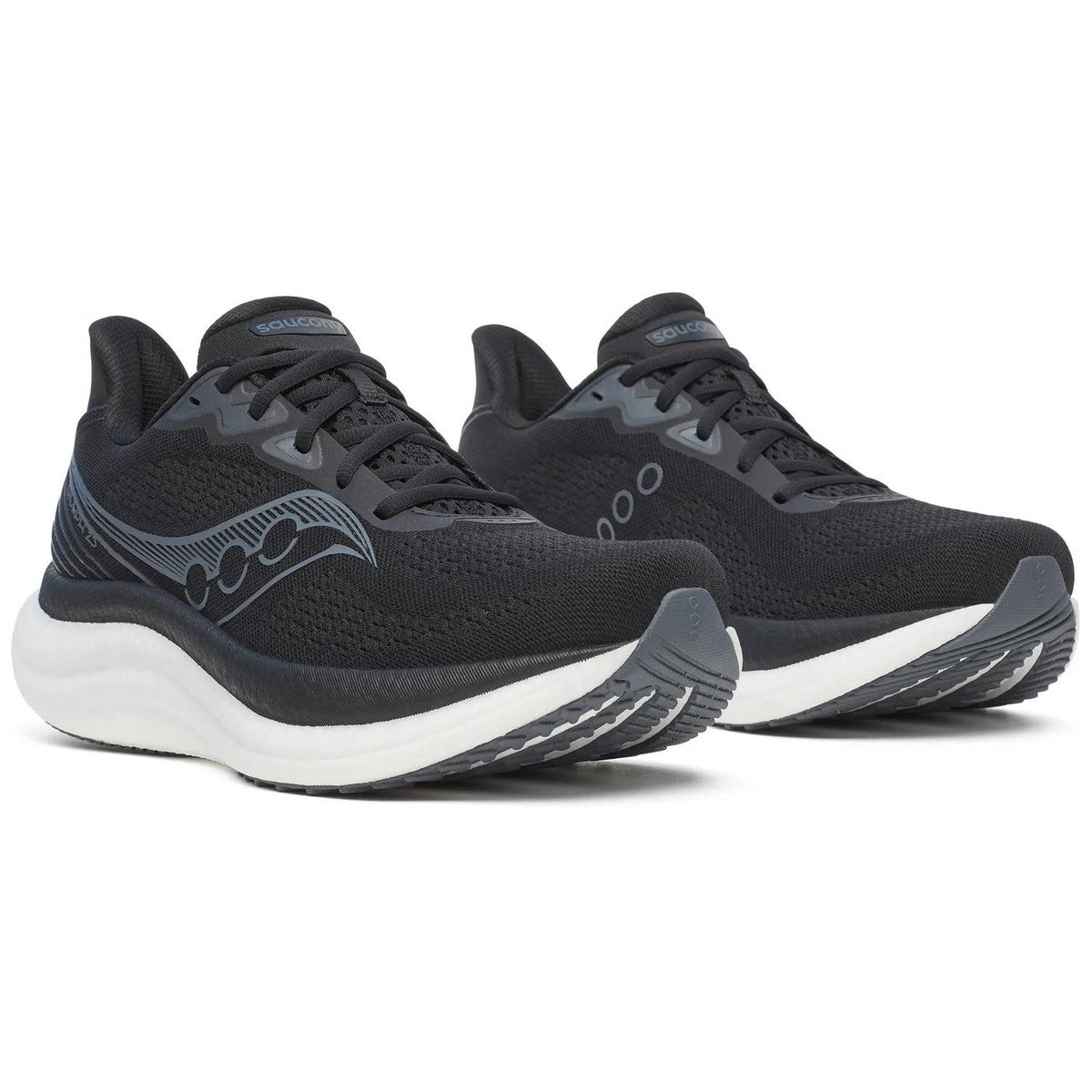 Saucony Triumph 23 Men's Running Shoes, Black/White