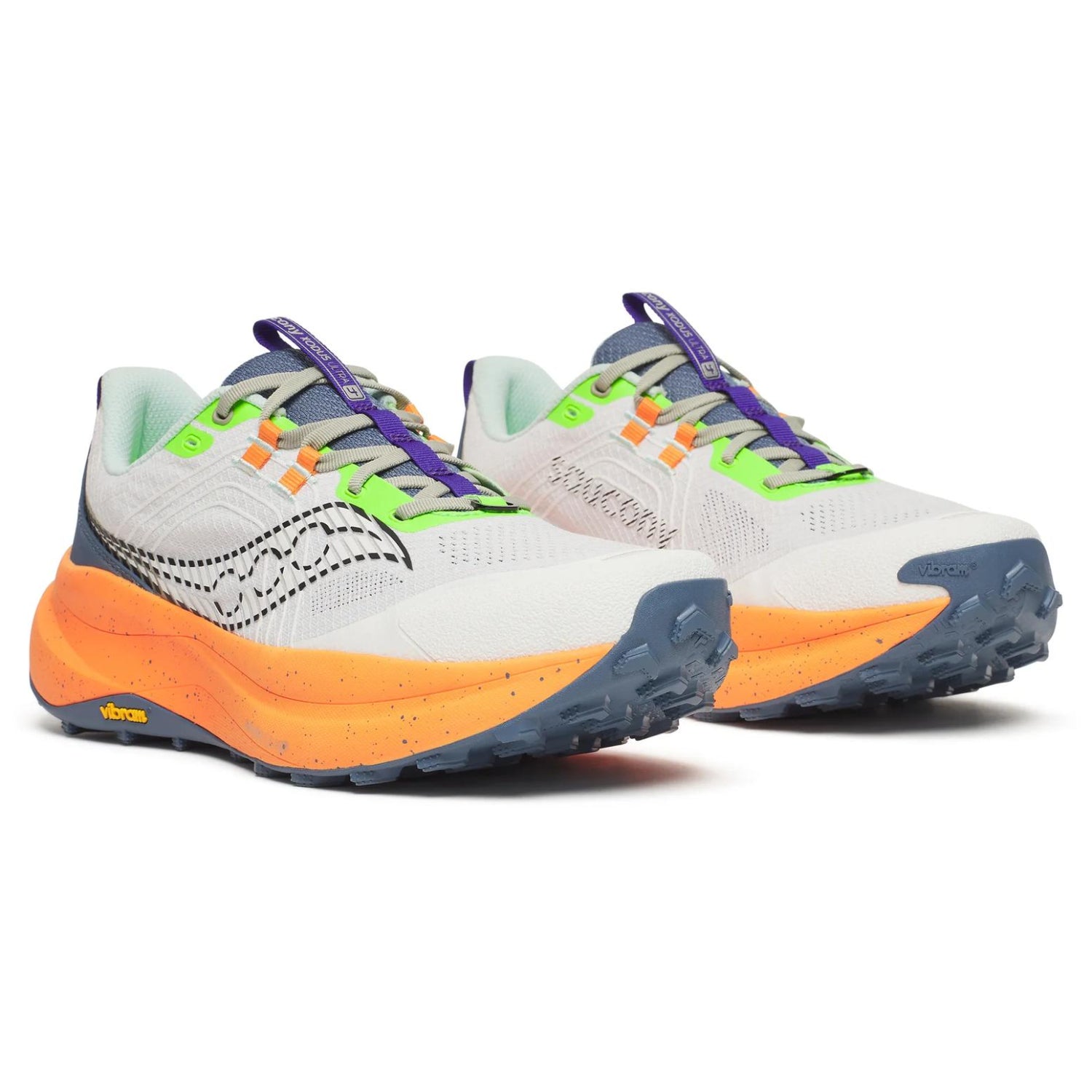 Saucony Xodus Ultra 4 Men's Trail Running Shoes, White/Tumeric