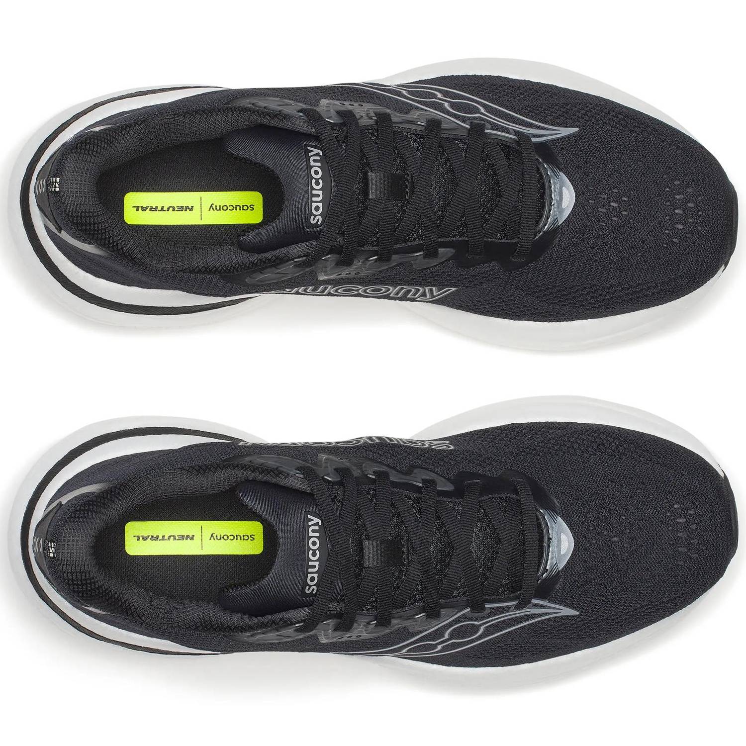 Saucony Ride 19 Men's Running Shoes, Black/Silver