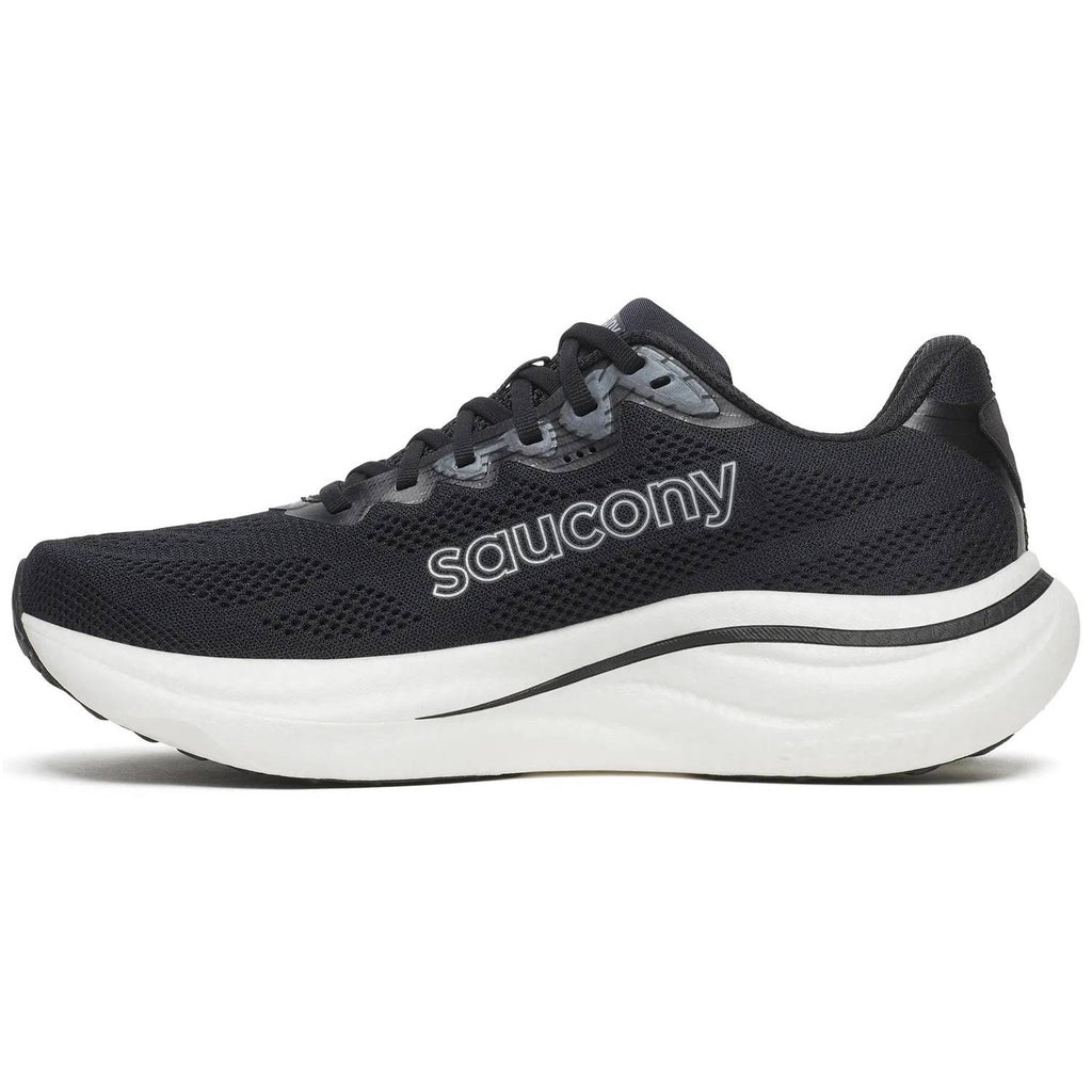 Saucony Ride 19 Men's Running Shoes, Black/Silver
