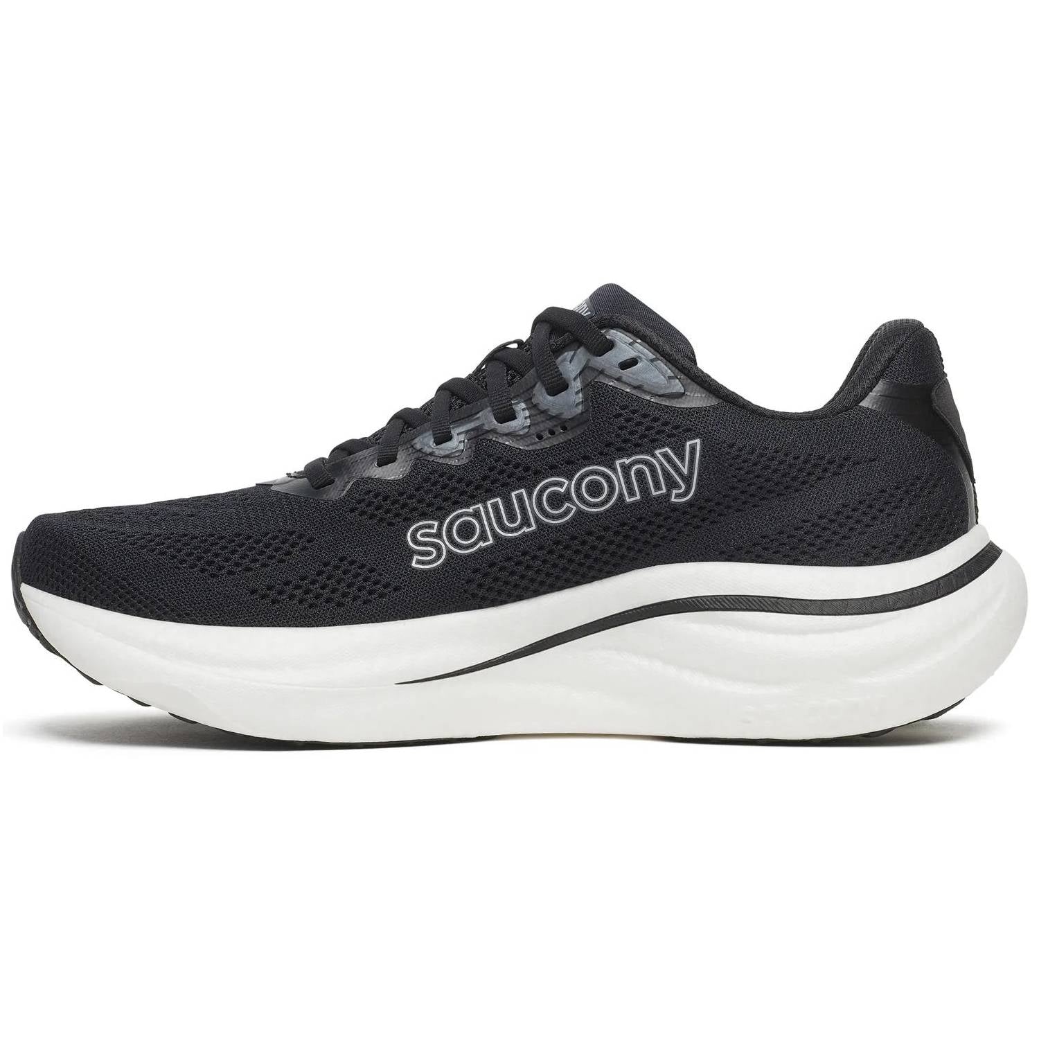 Saucony Ride 19 Men's Running Shoes, Black/Silver