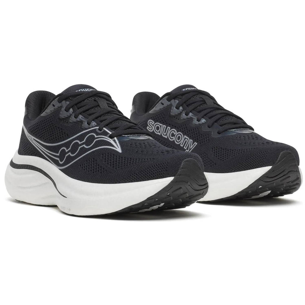 Saucony Ride 19 Men's Running Shoes, Black/Silver
