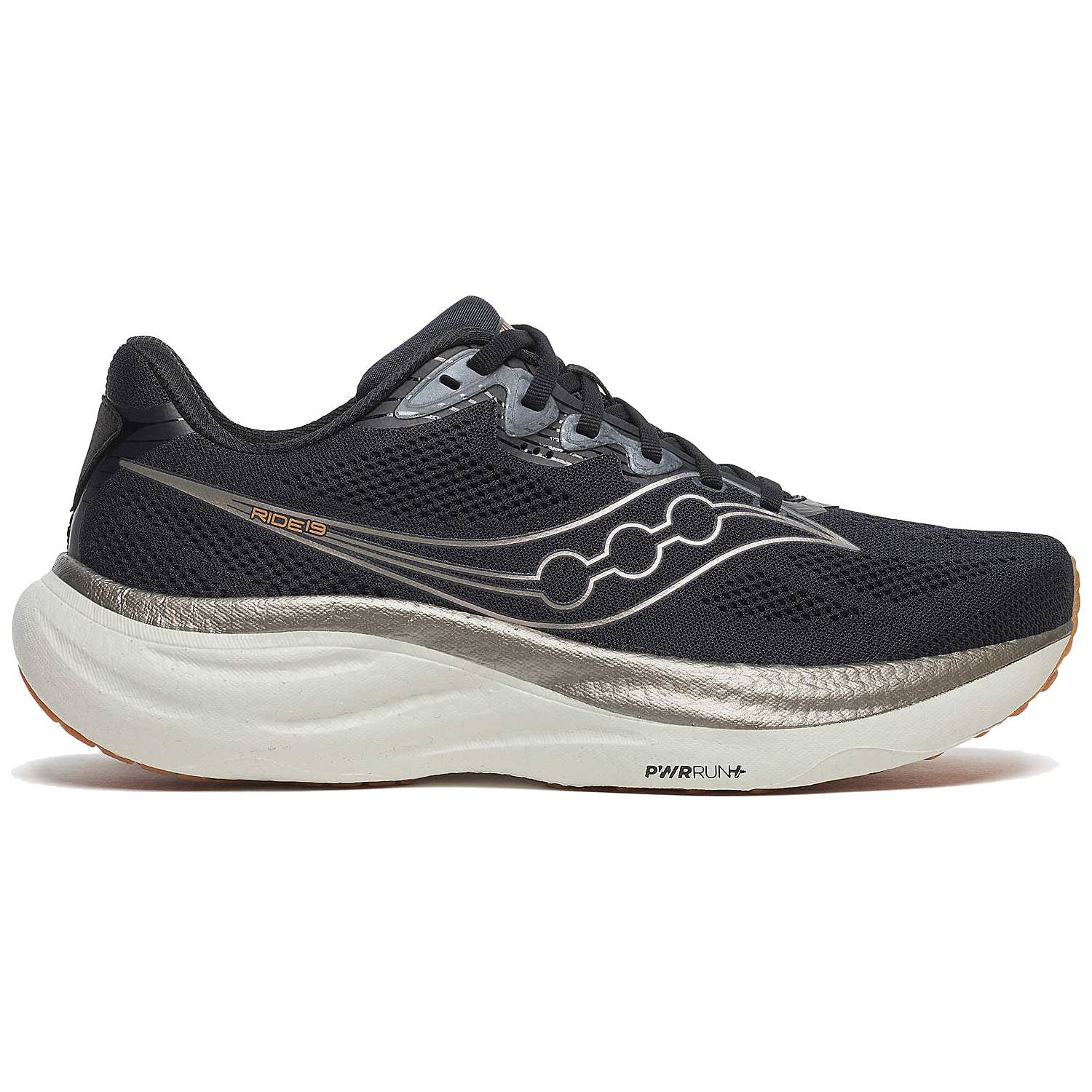 Saucony Ride 19 Men's Running Shoes, Black/Pewter Main image